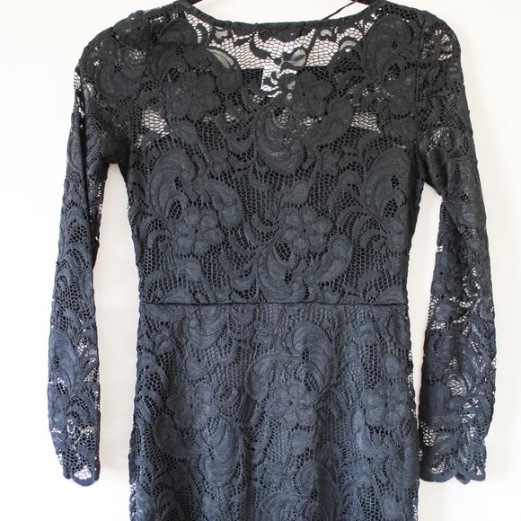 AMBIANCE black lace cocktail dress - Picture 2 of 4